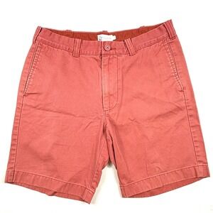 J Crew Flat Front 9 Inch Inseam Casual Stanton Shorts 32 Salmon Pink 100% Cotton